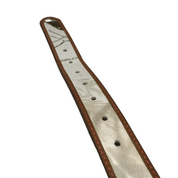 RealTree Mens Brown & White Canvas Leather Belt L / XL Metal Buckle 96000/979 - Picture 5 of 9